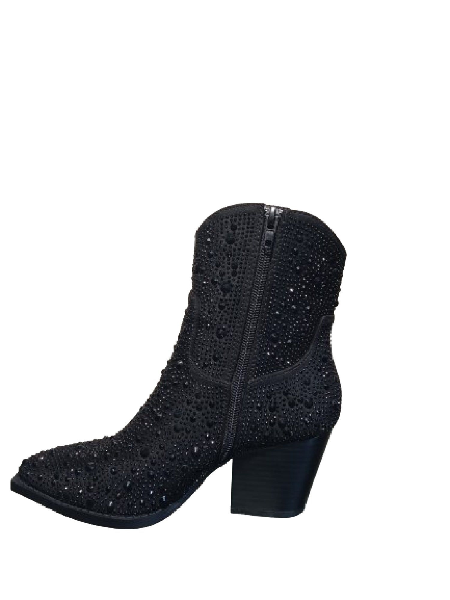 Penny diamante embellished PUNYBY cowboy heel bootie black