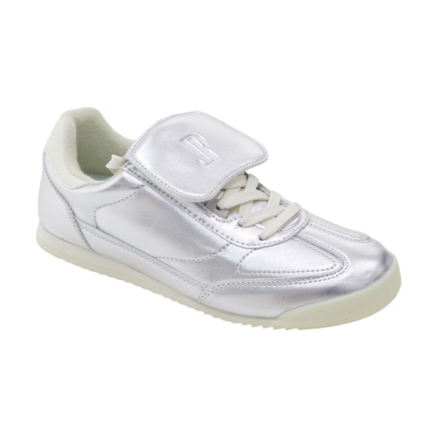 Kajsa metallic panels embroidered lace-up sneaker