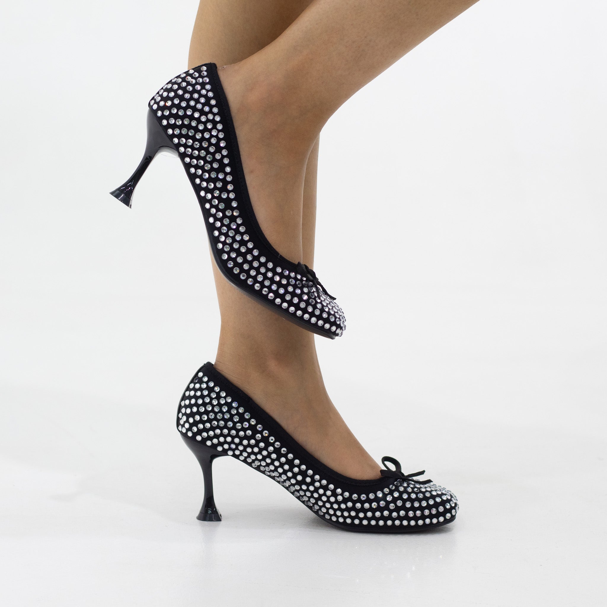 Agneta satin glamorous rhinestone adorned 7cm heel court