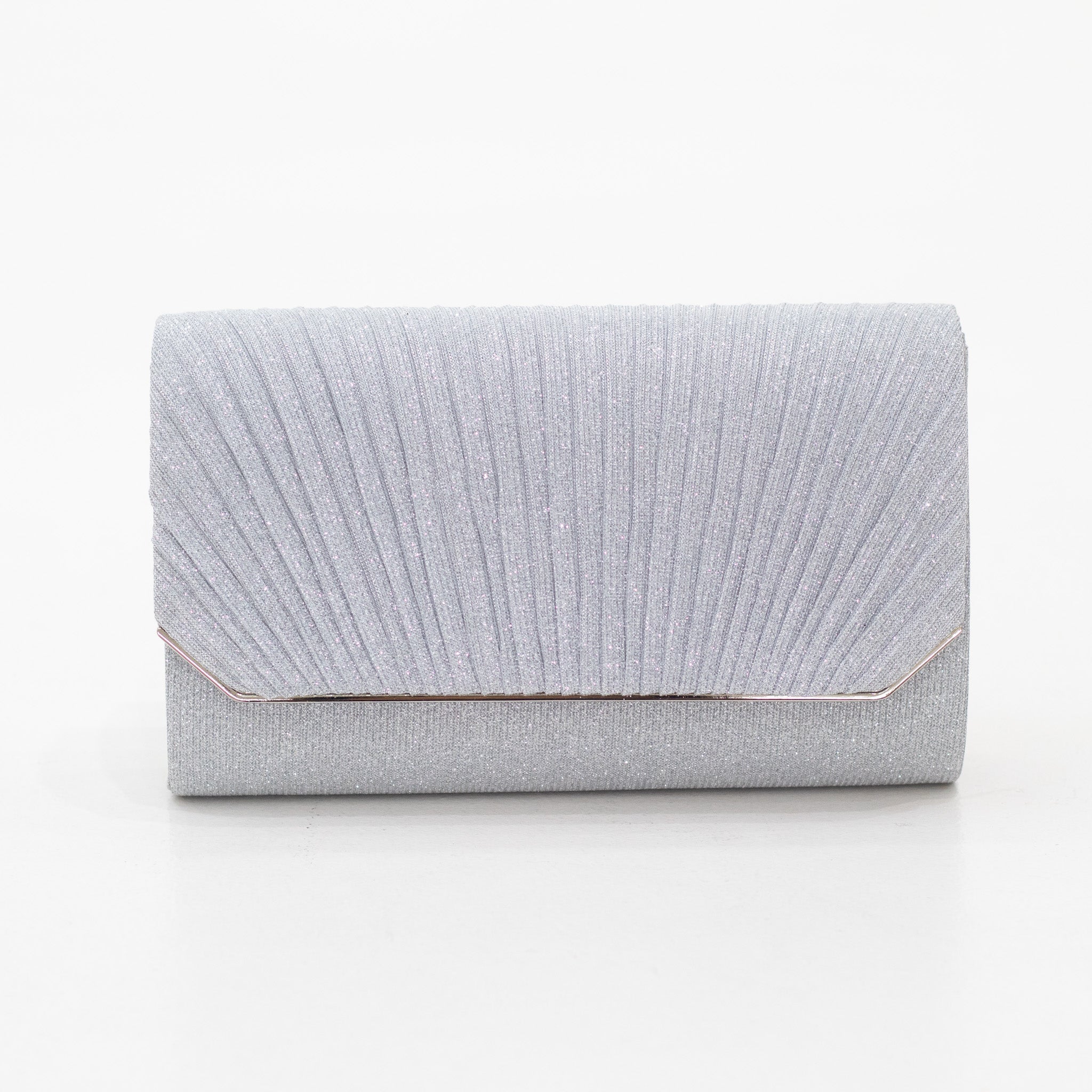 Pleat shimmer pleated clutch bag