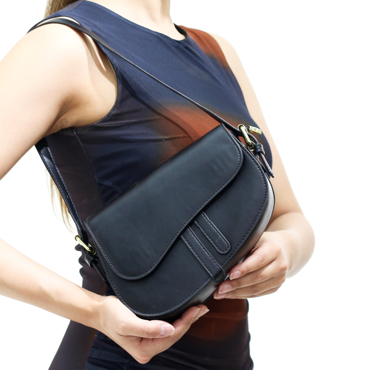 Kyanite minimalist flap crossbody bag