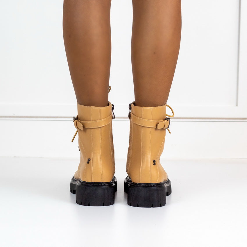 Stylla chunky lace up ankle boot camel