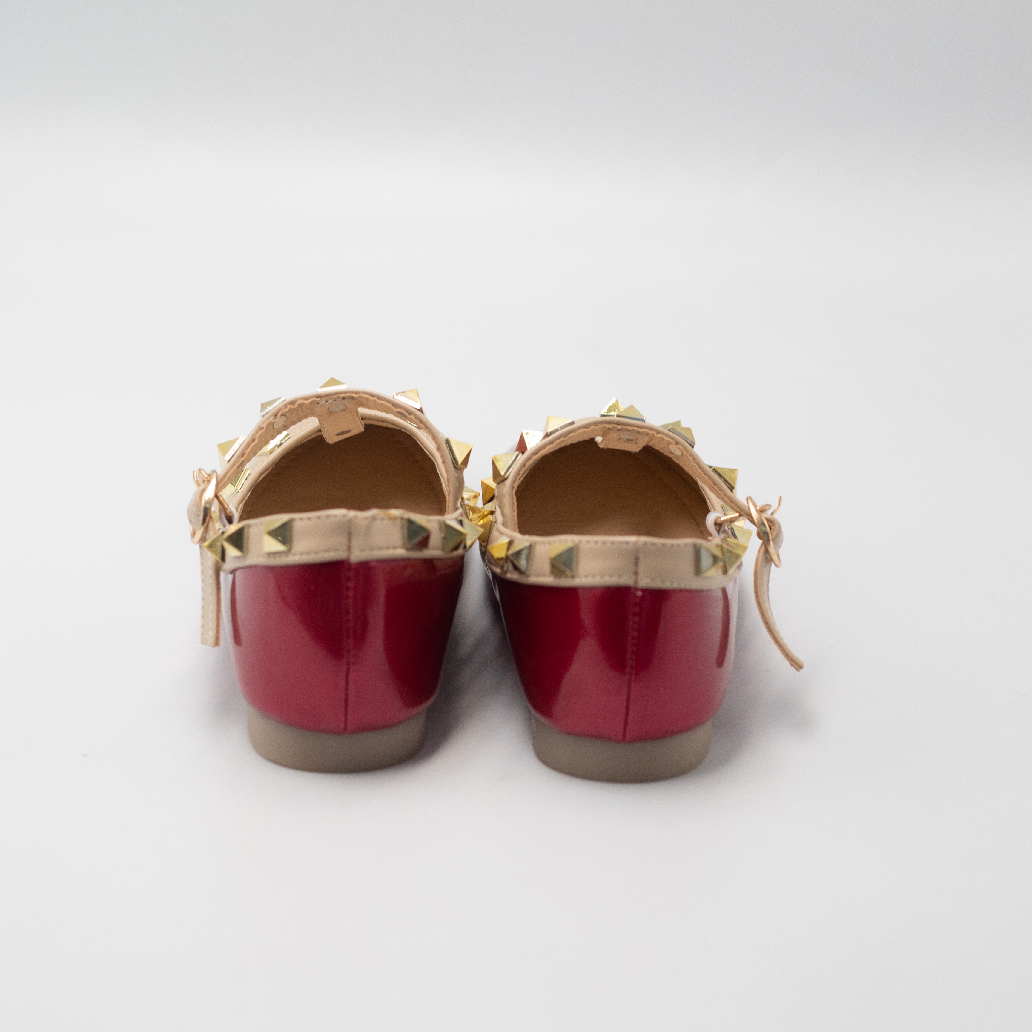 Caria girls dress pump with studded detail red