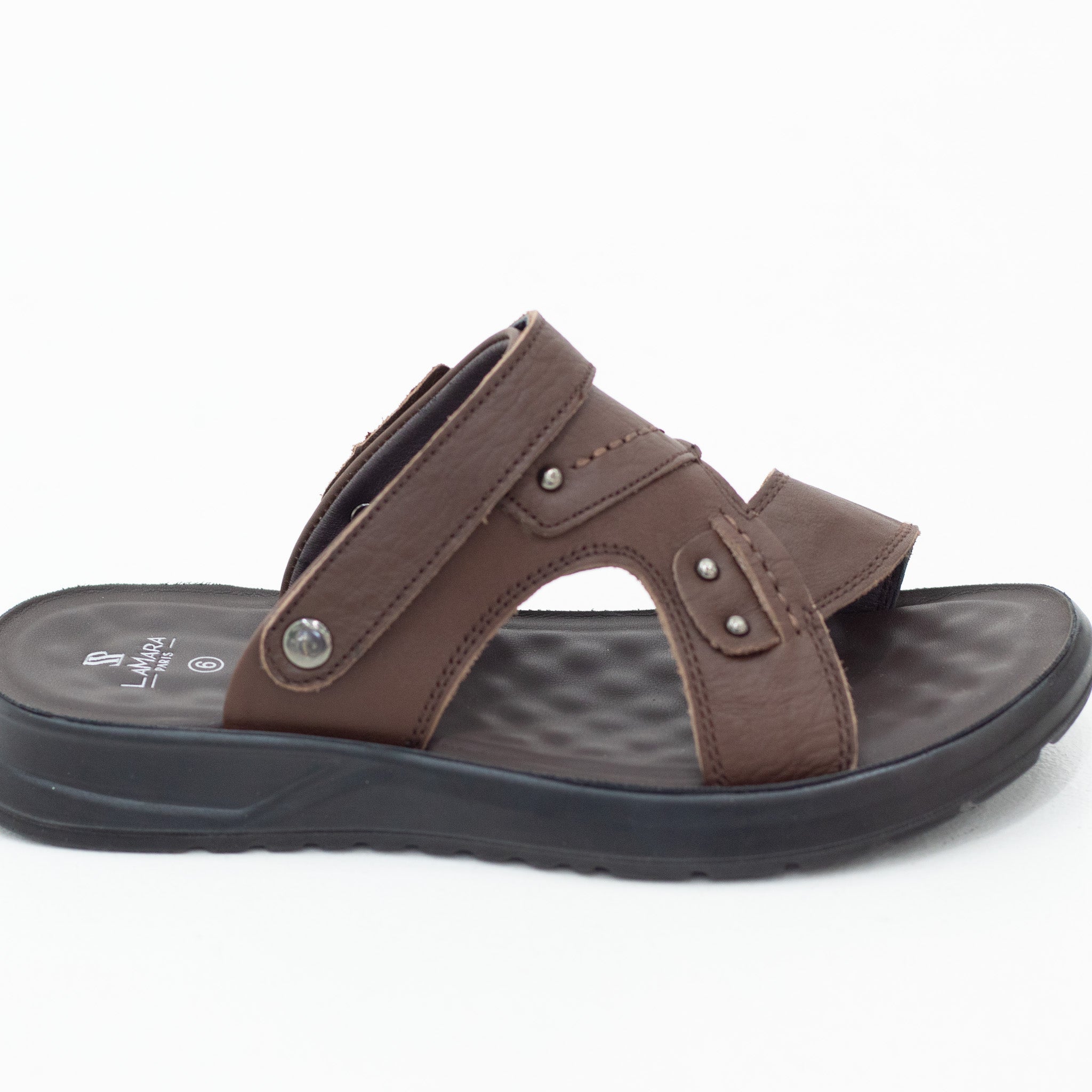 Marco mens cushion padded genuine leather sandal