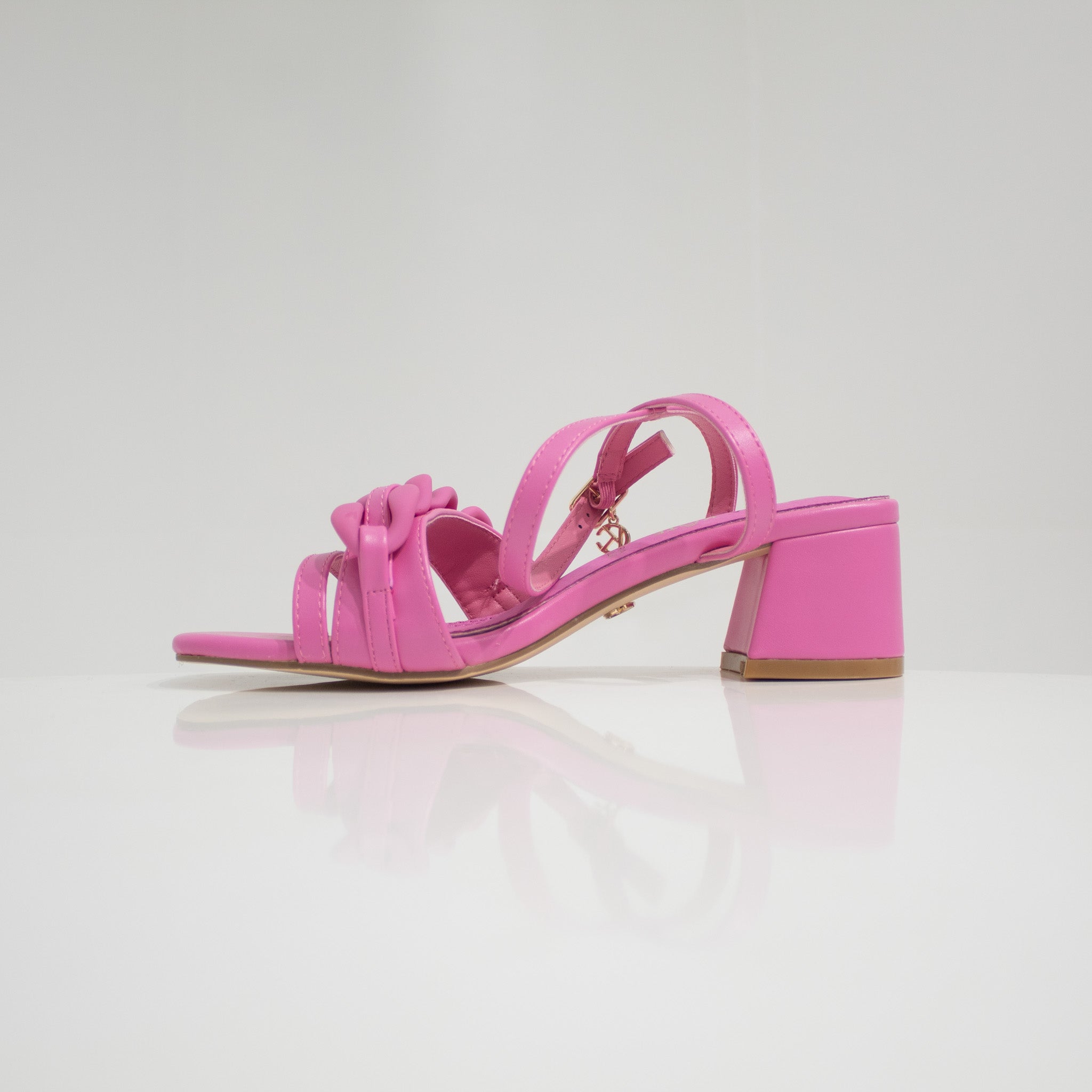 Carla 5cm block heel strappy sandal pink