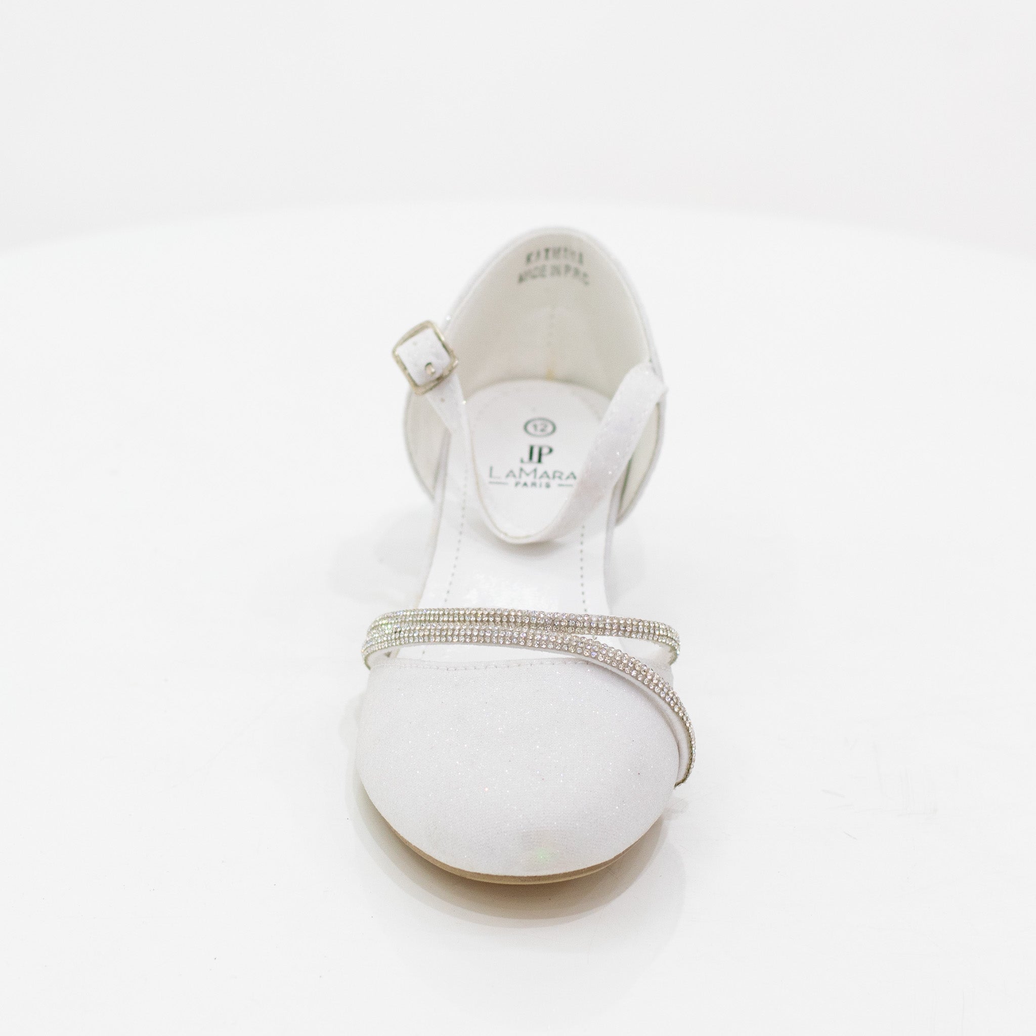 Kaimana girls diamante belt detailed dress pump white