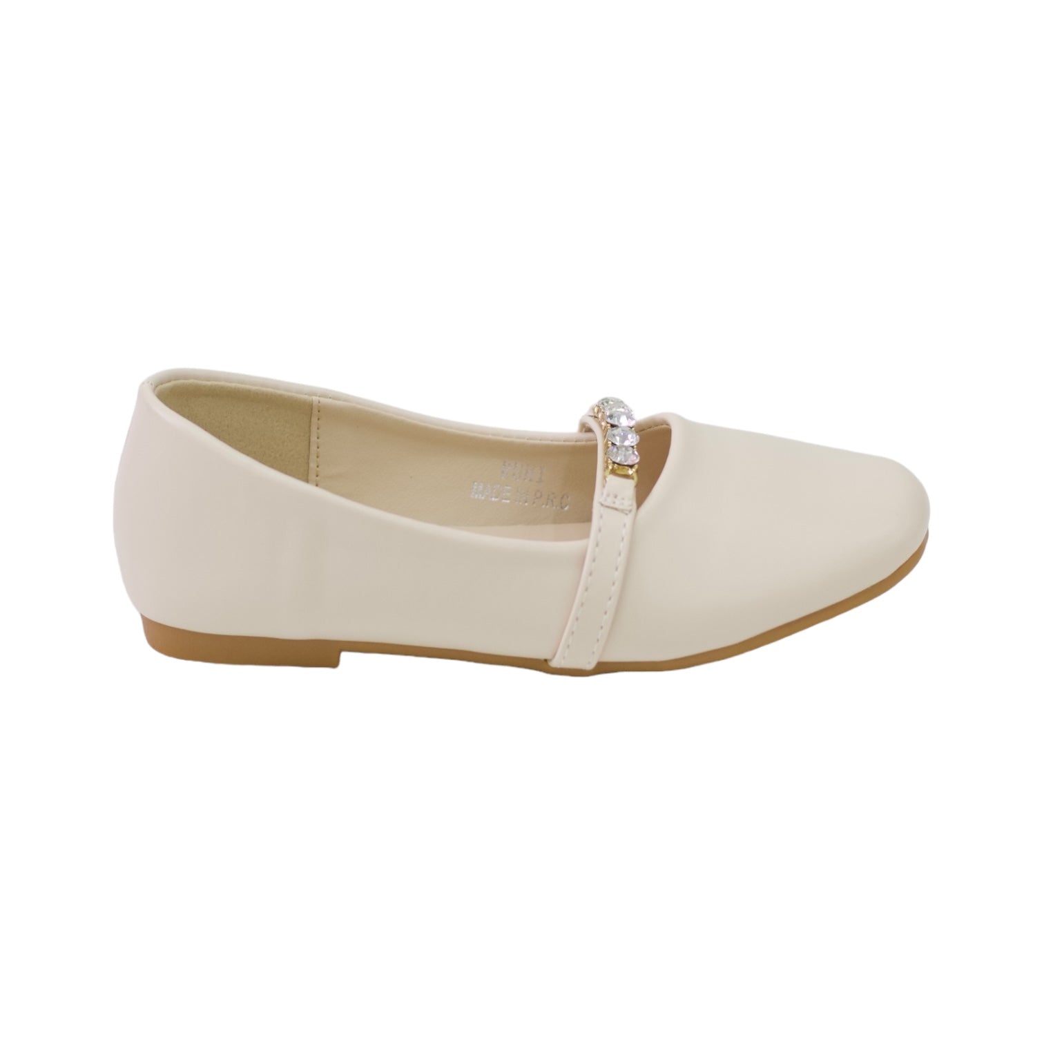 Ruhi girls ballarina with diamond strap beige