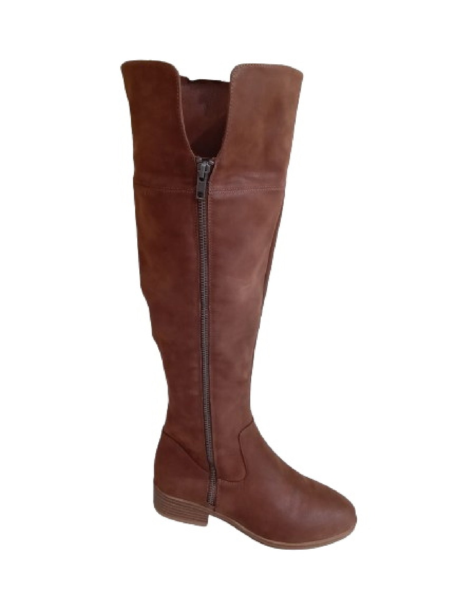 Flat brown suede knee high boots best sale