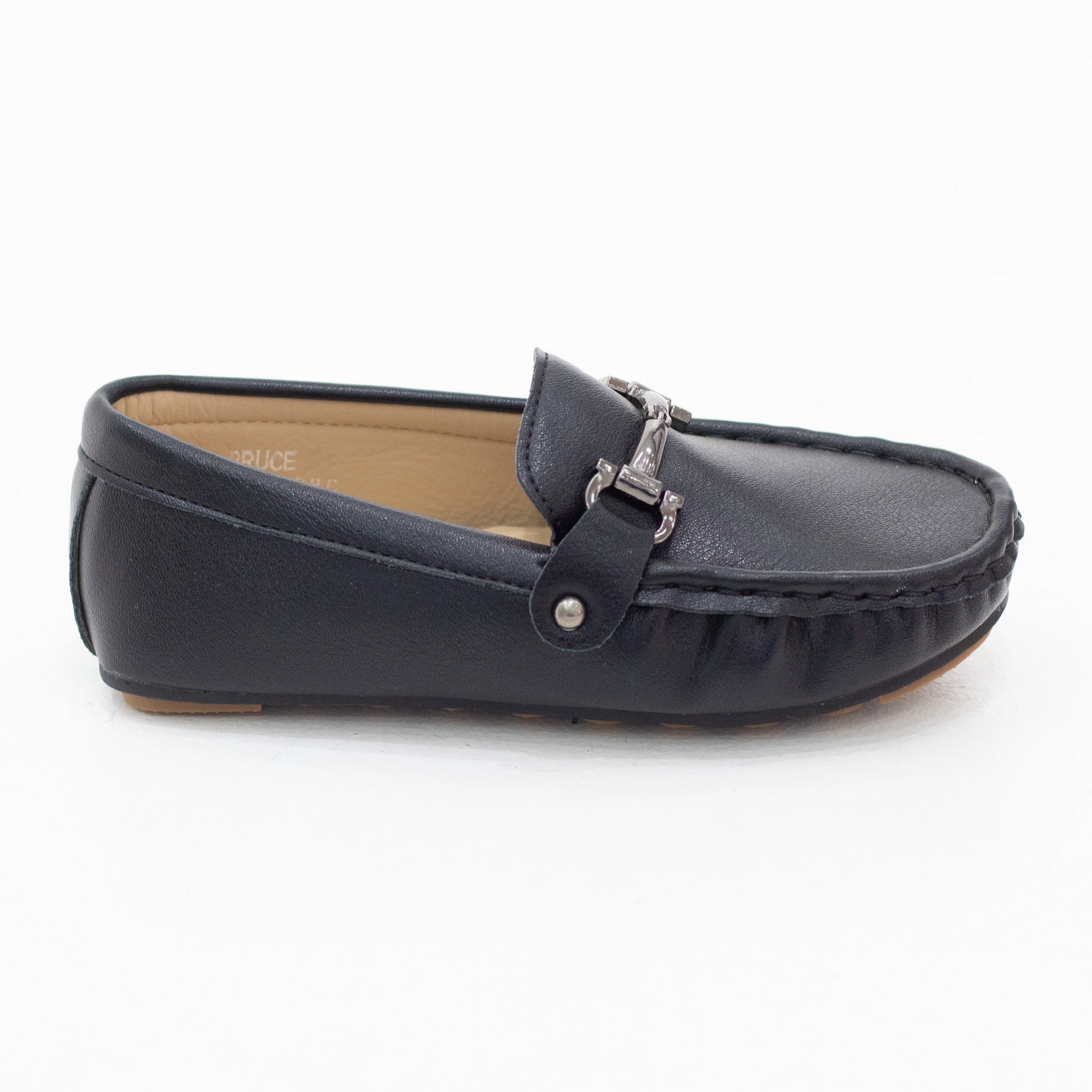 Bruce boys moc shoes with a gun metal buckle
