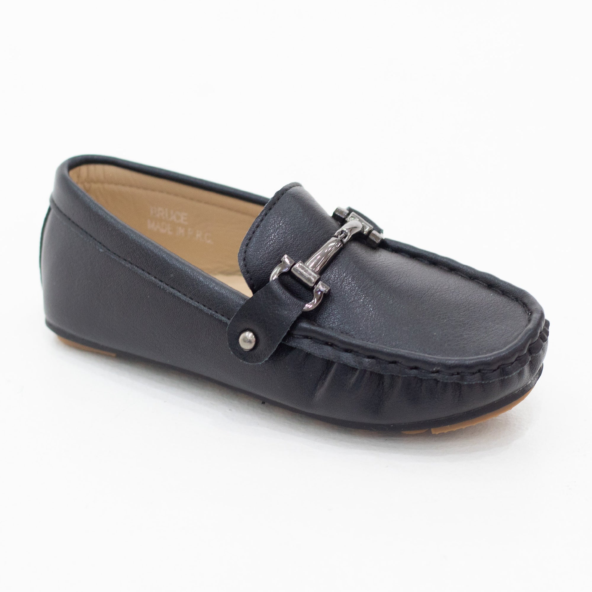 Bruce youth boys moc shoes with a gun metal buckle