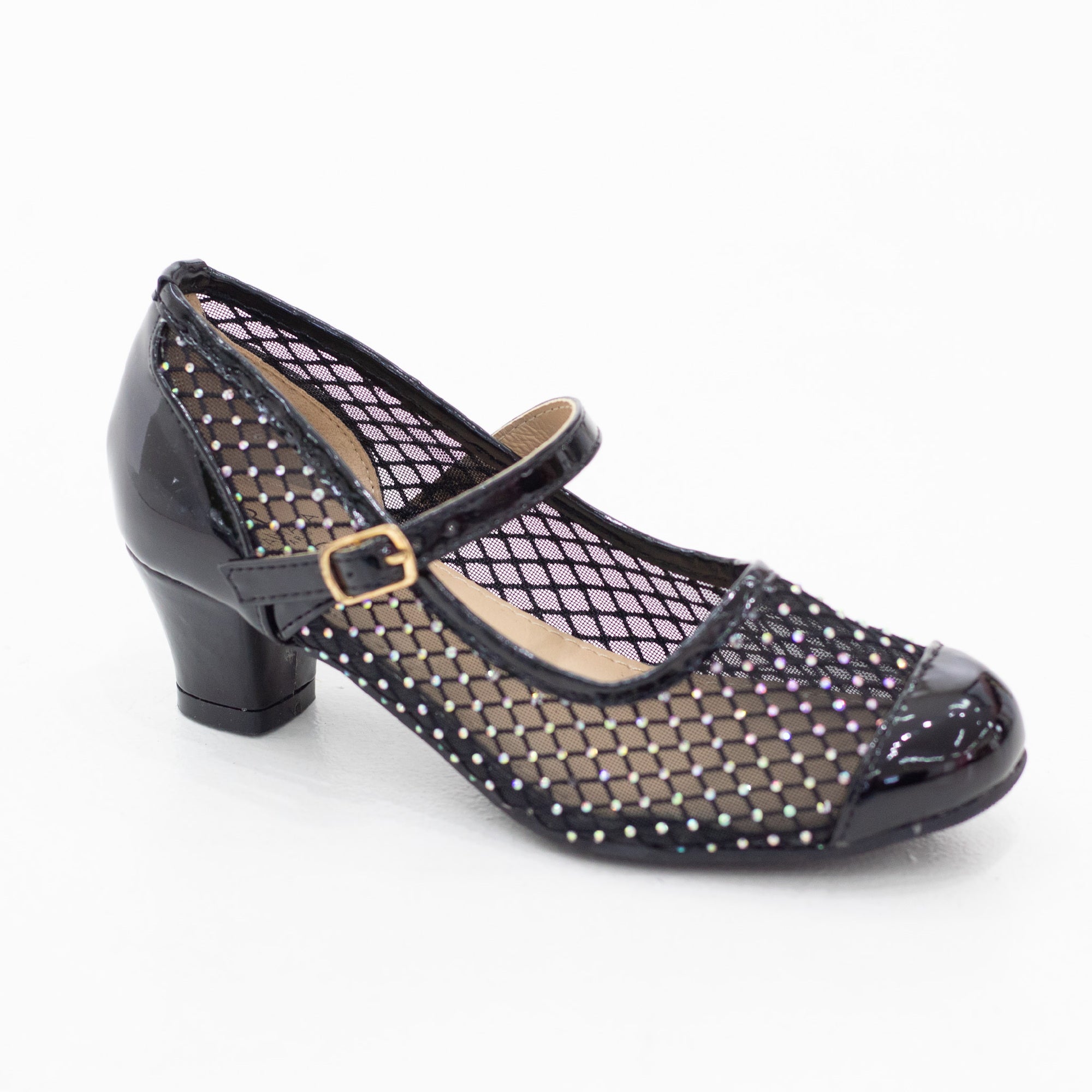 Tilda infant girls meshed diamante embellished dress pump