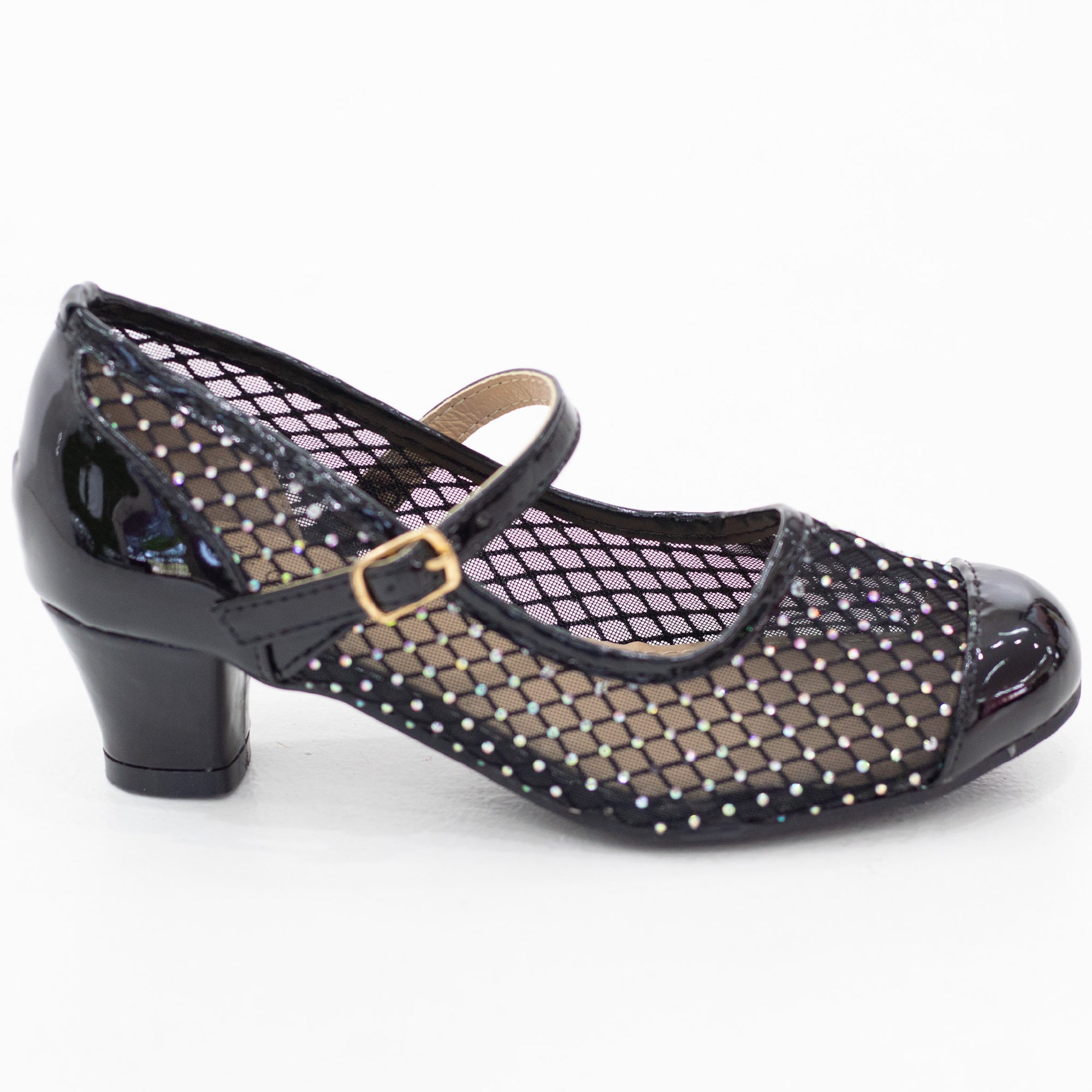 Tilda infant girls meshed diamante embellished dress pump