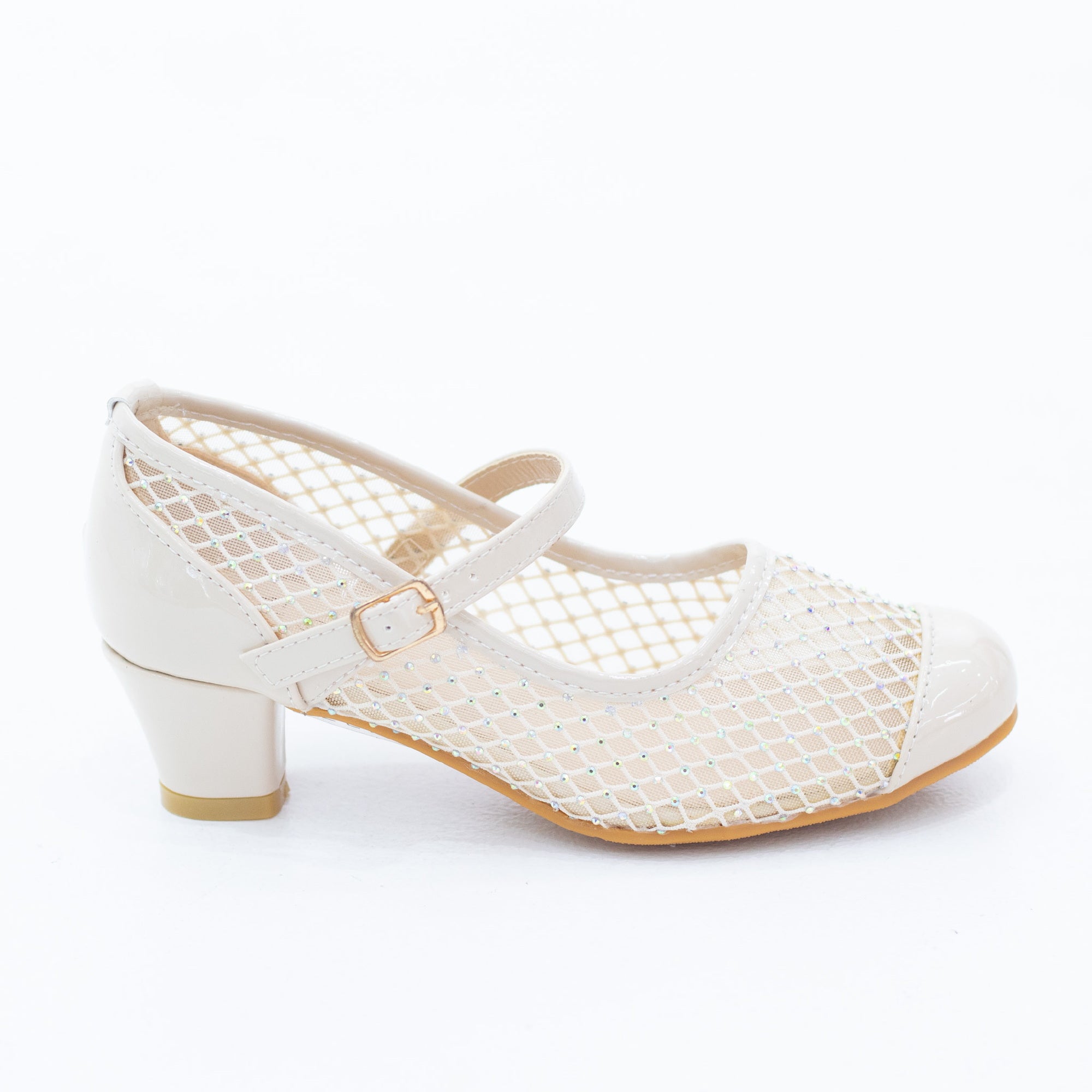 Tilda infant girls meshed diamante embellished dress pump