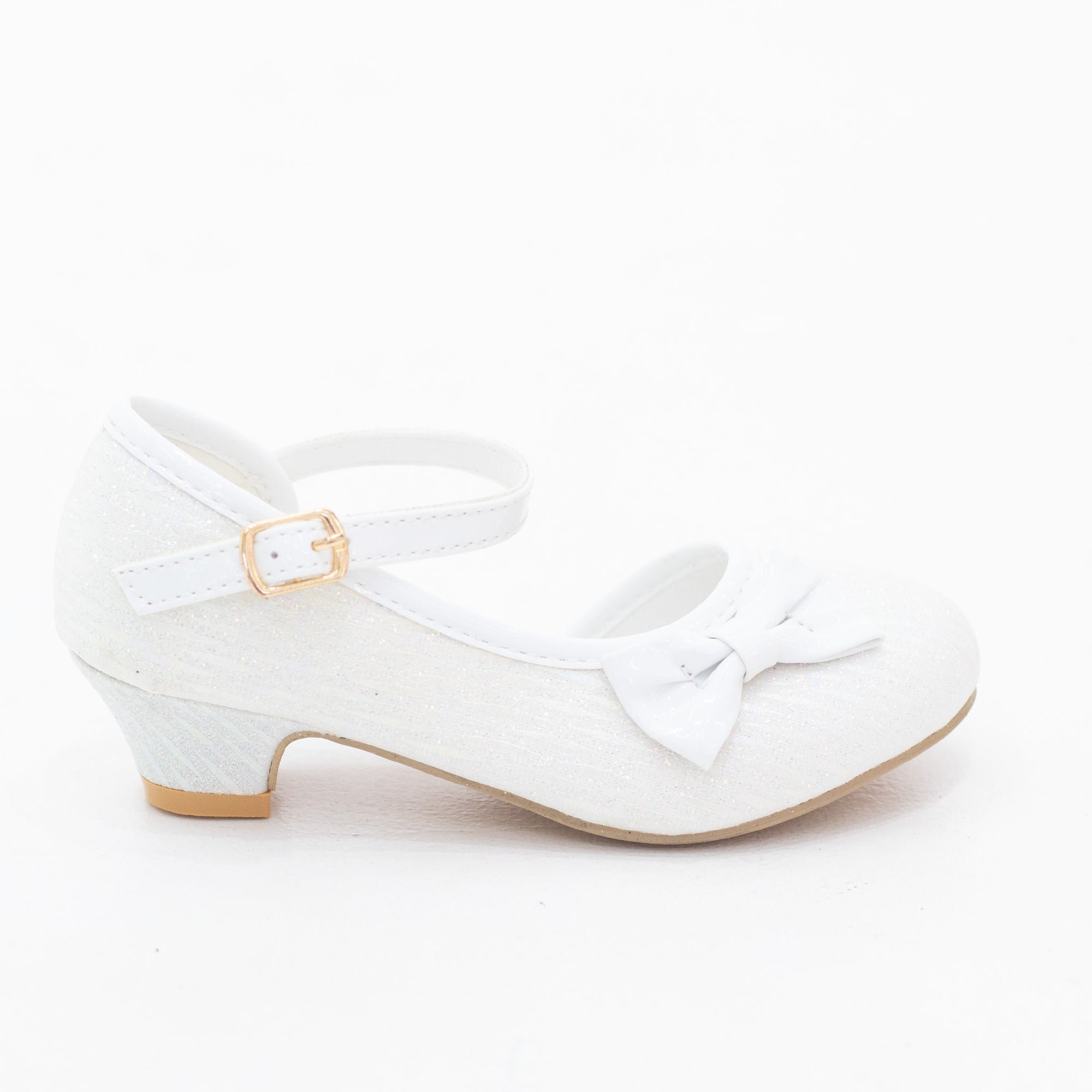 Pia infant girls open waist dress shoe with a side bow