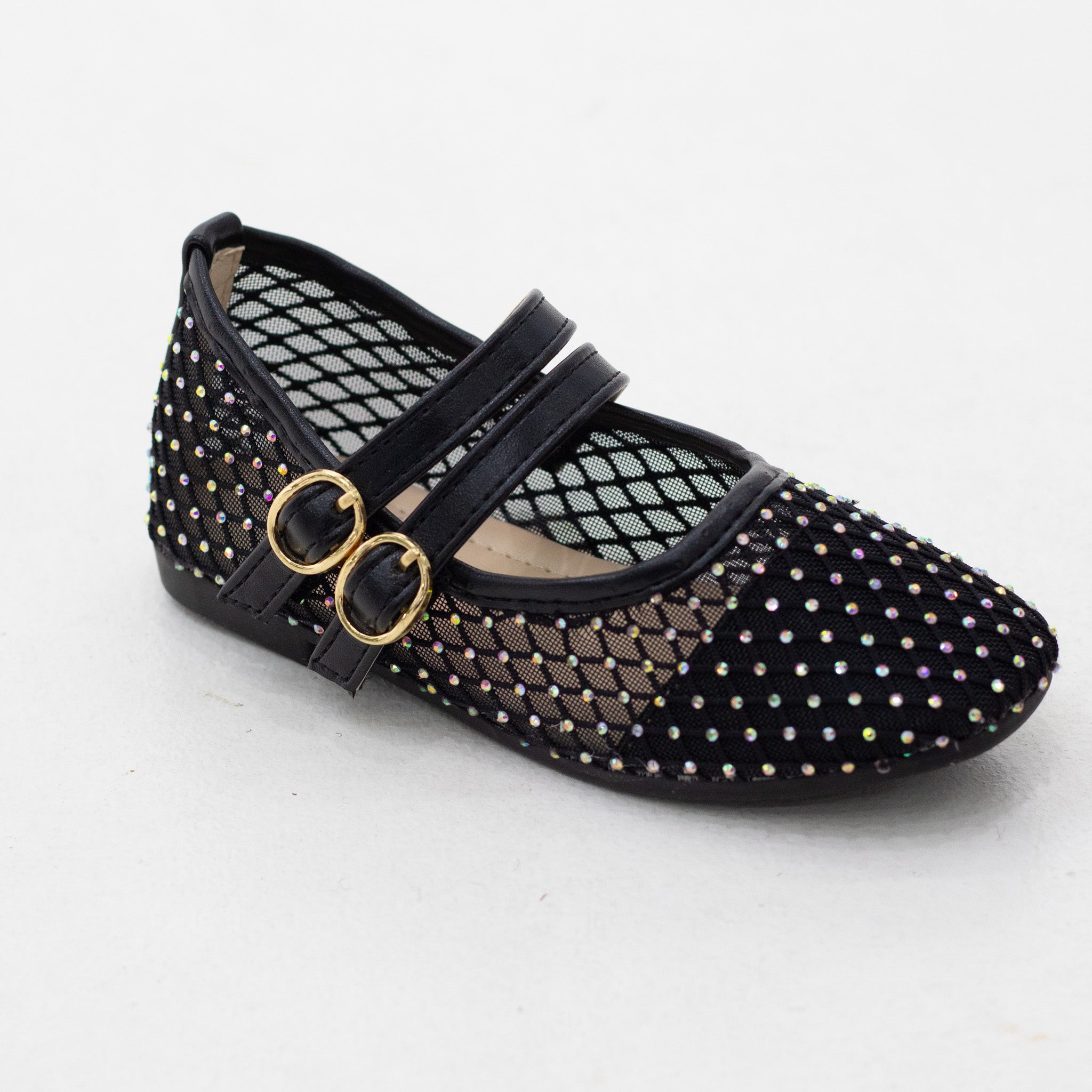 Saga infant girls dress mesh diamante detailed pump