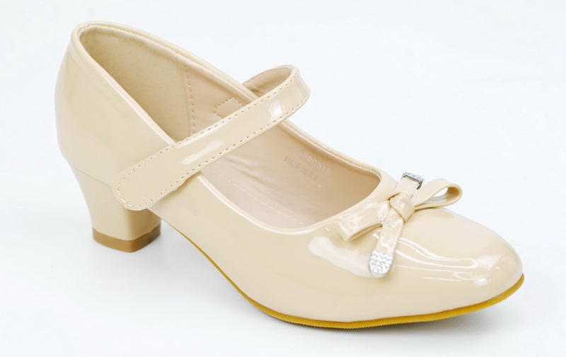 Nude girls party shoe with bow brodie