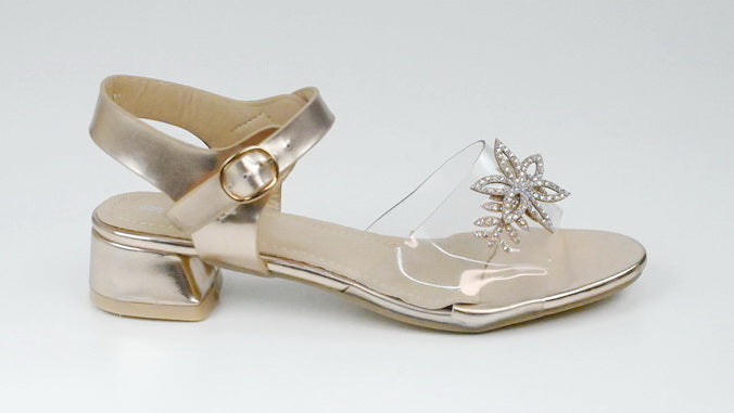 Rose gold girls vinyl sandal 5cm heel kimmie