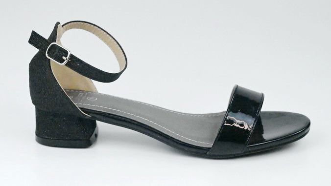 Black girls ankle strap glitter sandal lafiza