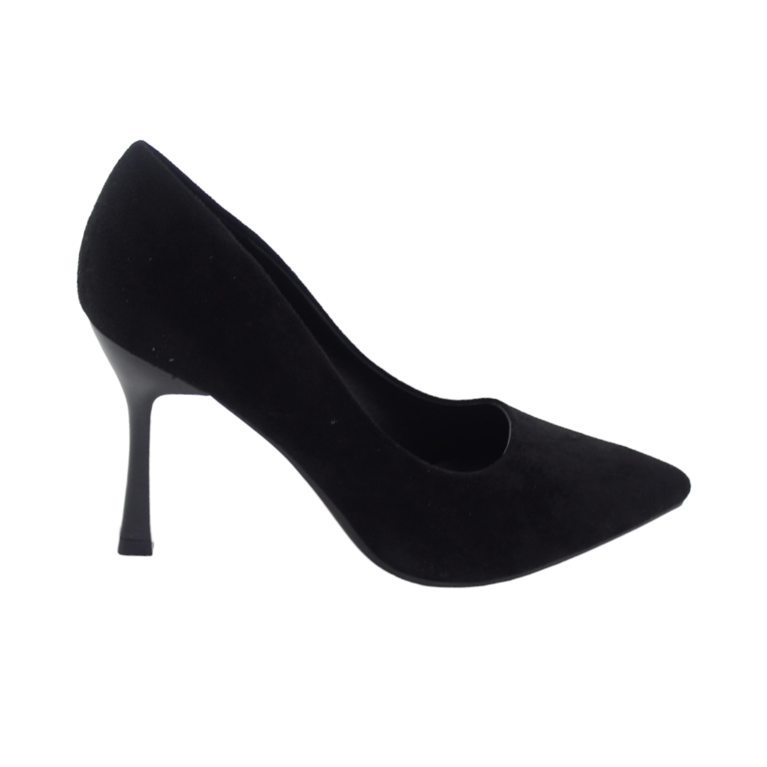 Black micro fibre KJ1701-1 court on 9.5cm heel chad
