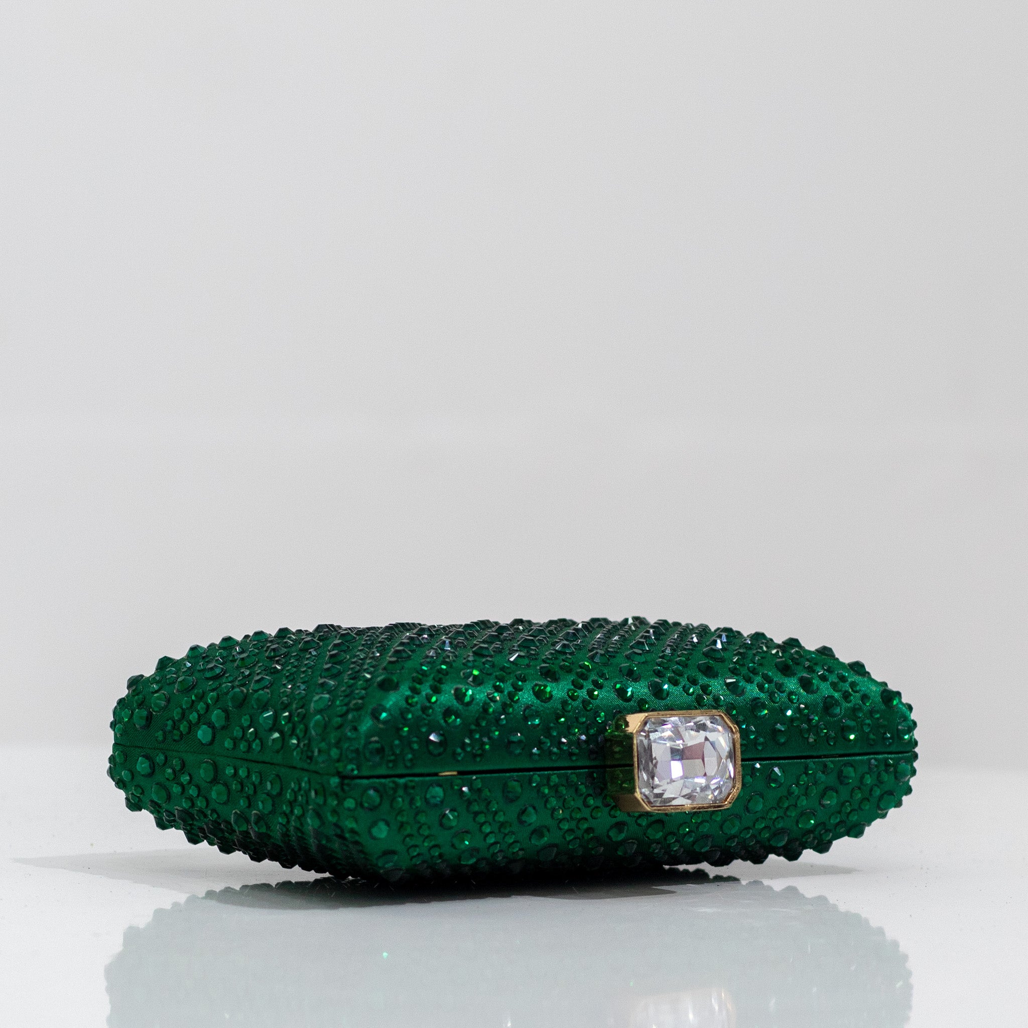 Green diamante designs clasp clutch bag xayah