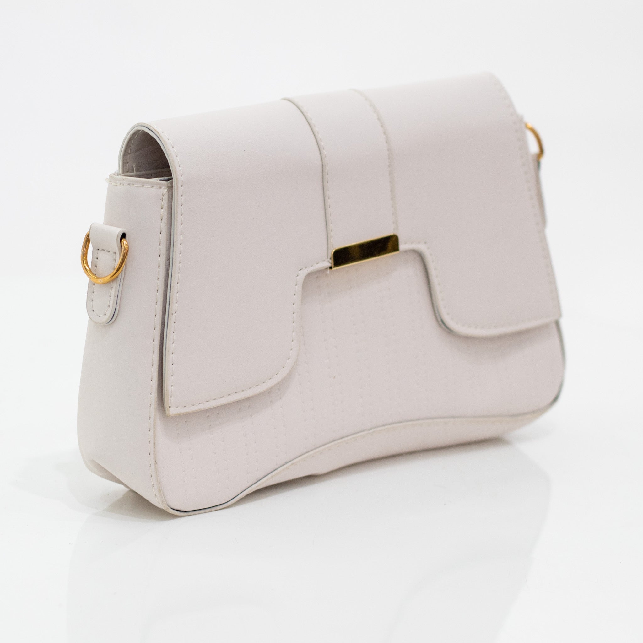 White faux leather convertible crossbody kahula