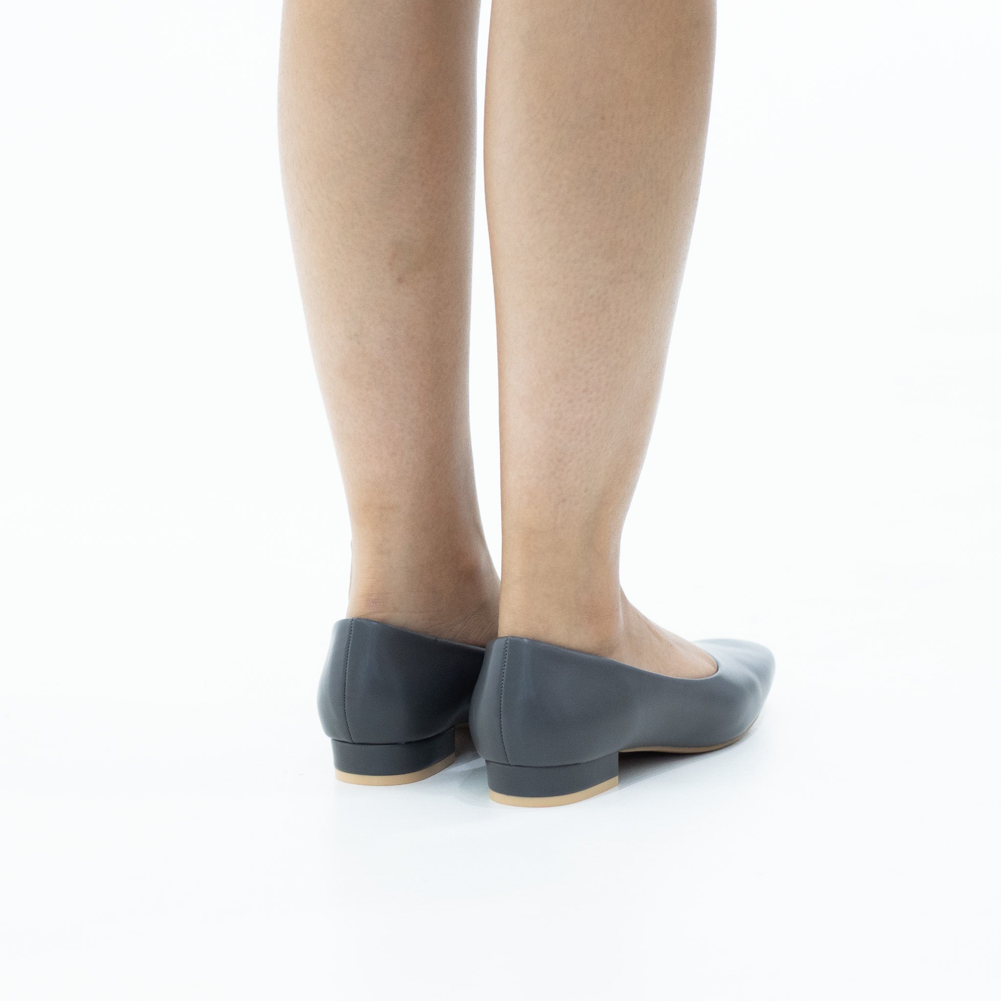 Grey comfort 2cm low heel court shoe scorpio