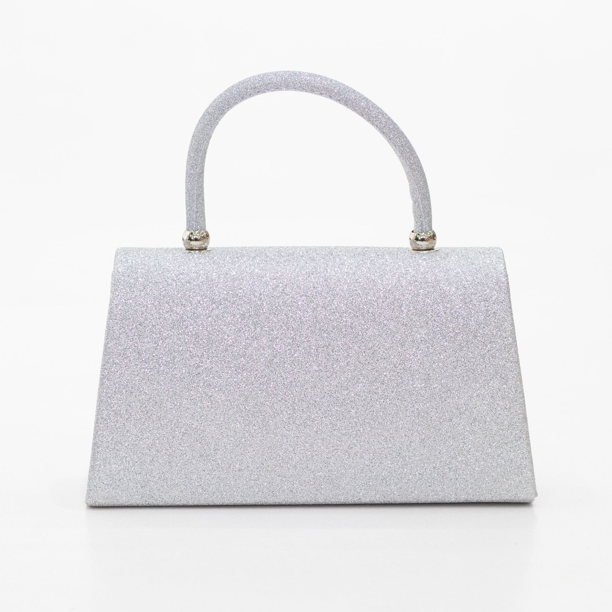 Knot bow detail glittery clutch bag