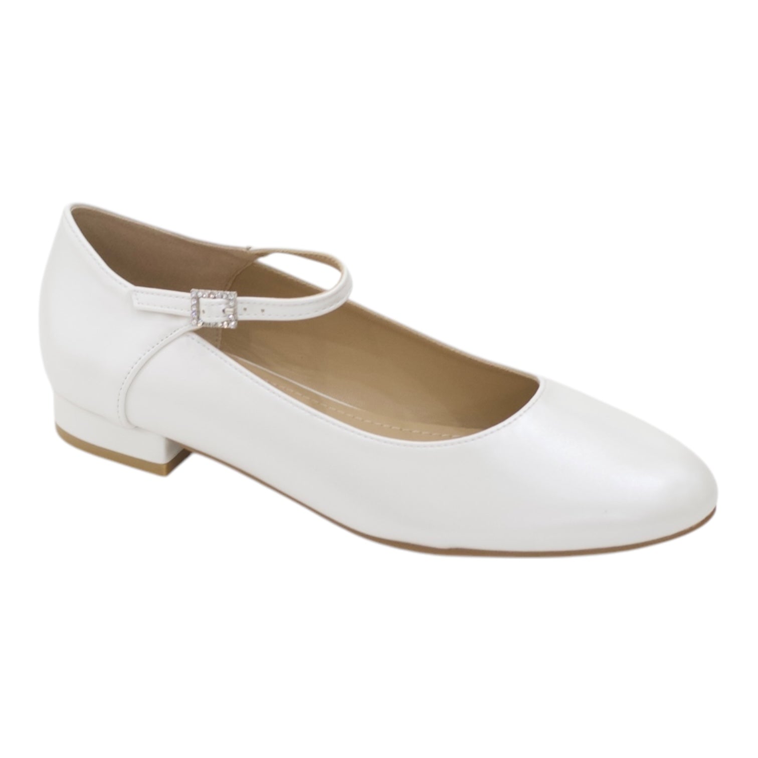 Stina round toe 1.5cm flat heel PU comfy pump shoes