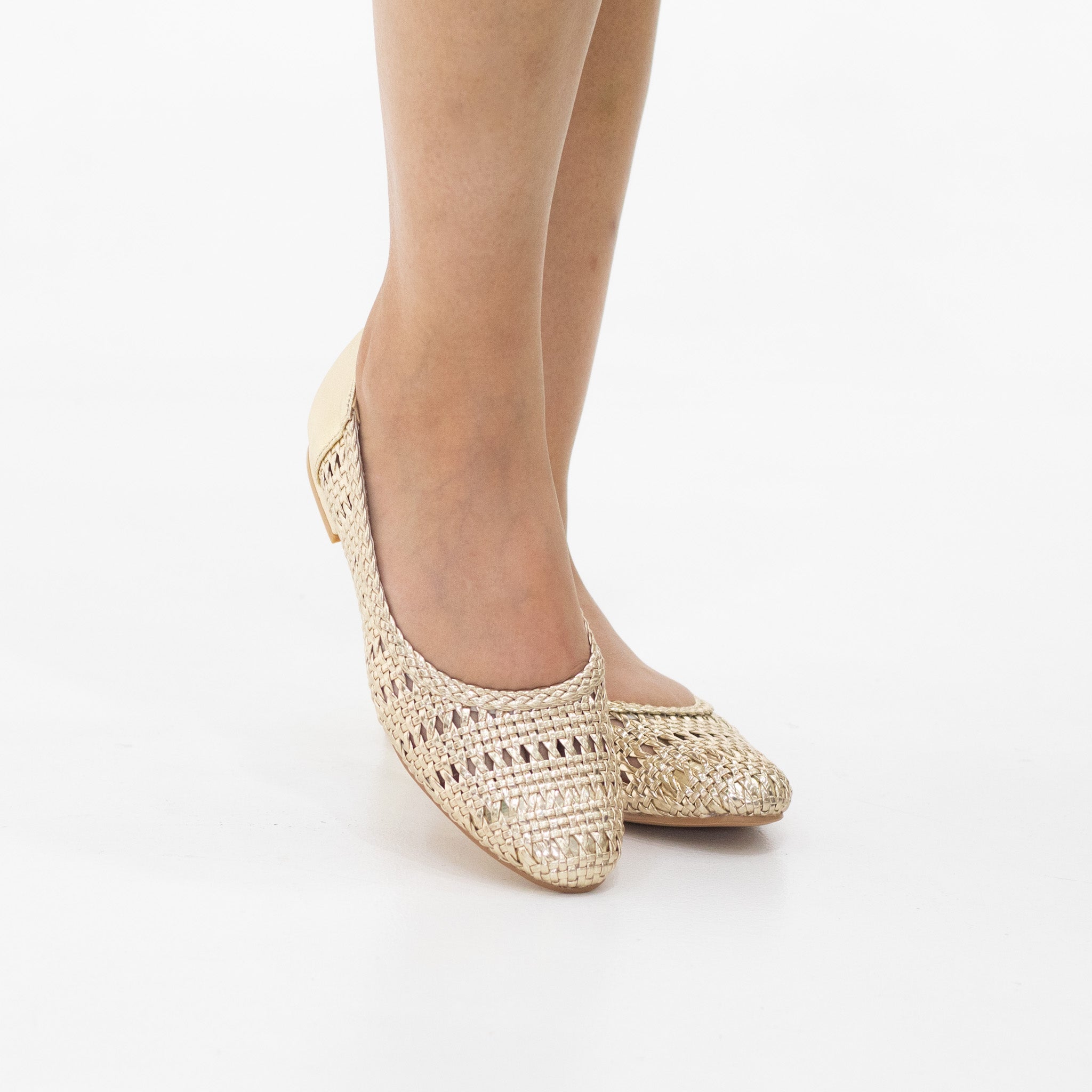 Preja pleated net-designed comfort 1.5cm heel pump