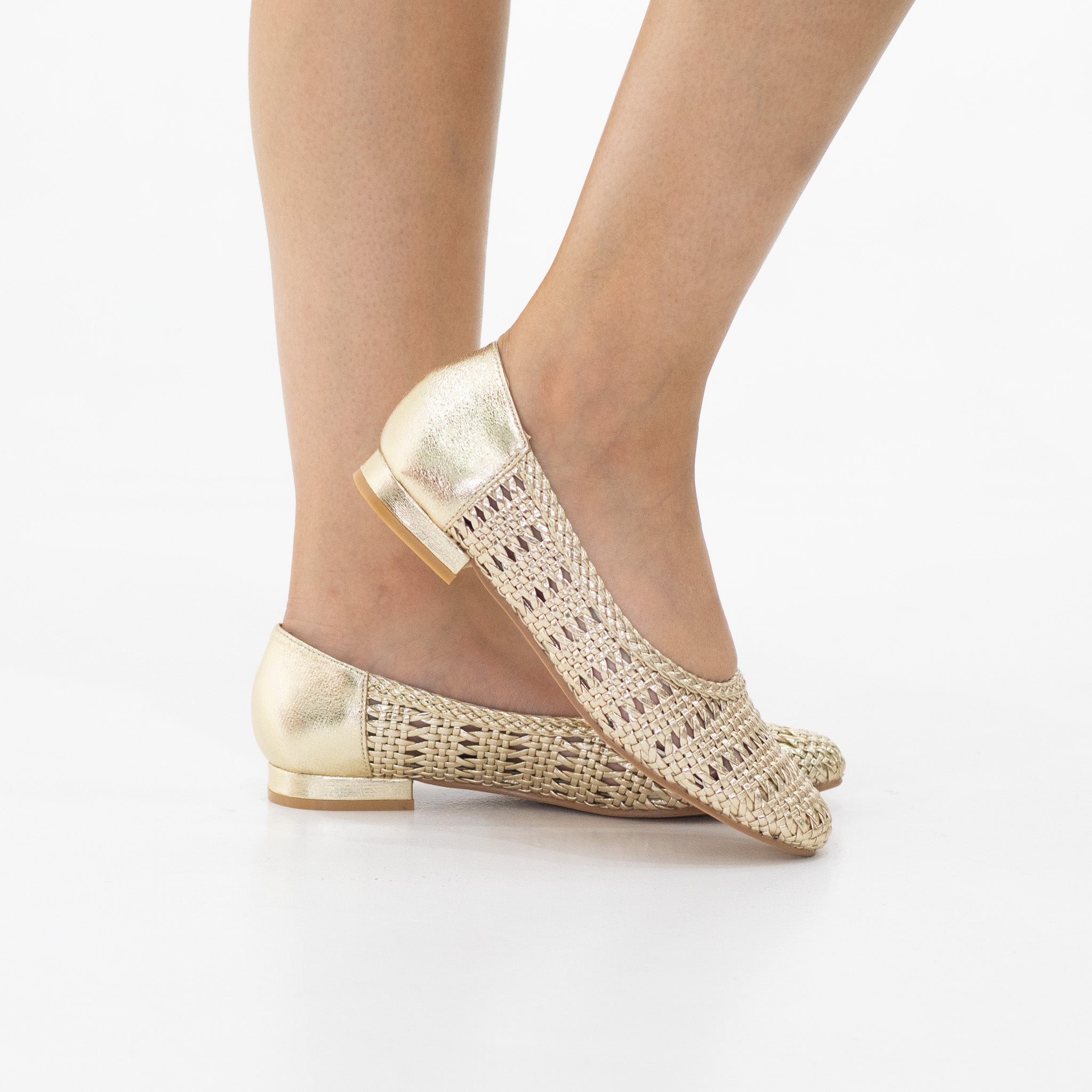 Preja pleated net-designed comfort 1.5cm heel pump