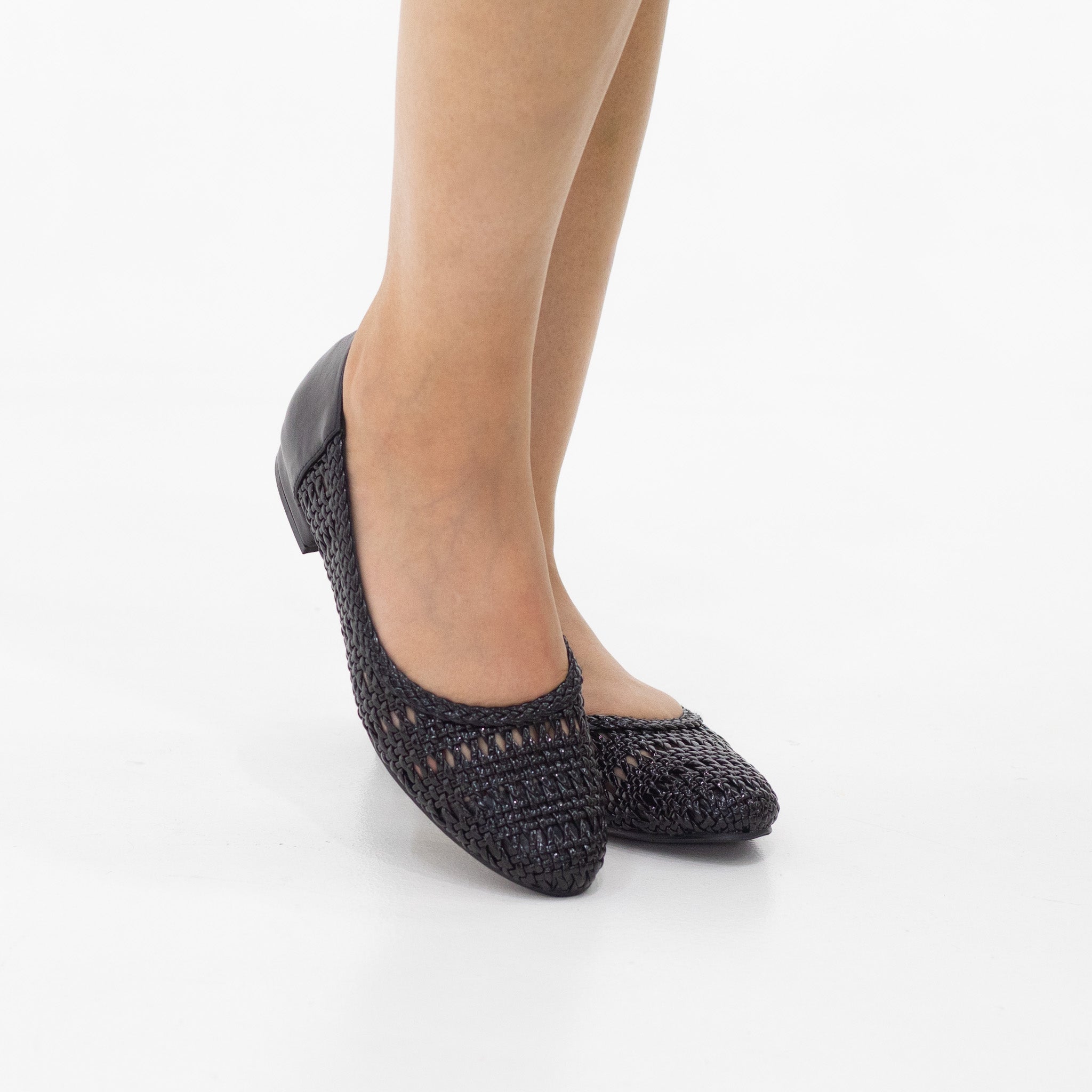 Preja pleated net-designed comfort 1.5cm heel pump