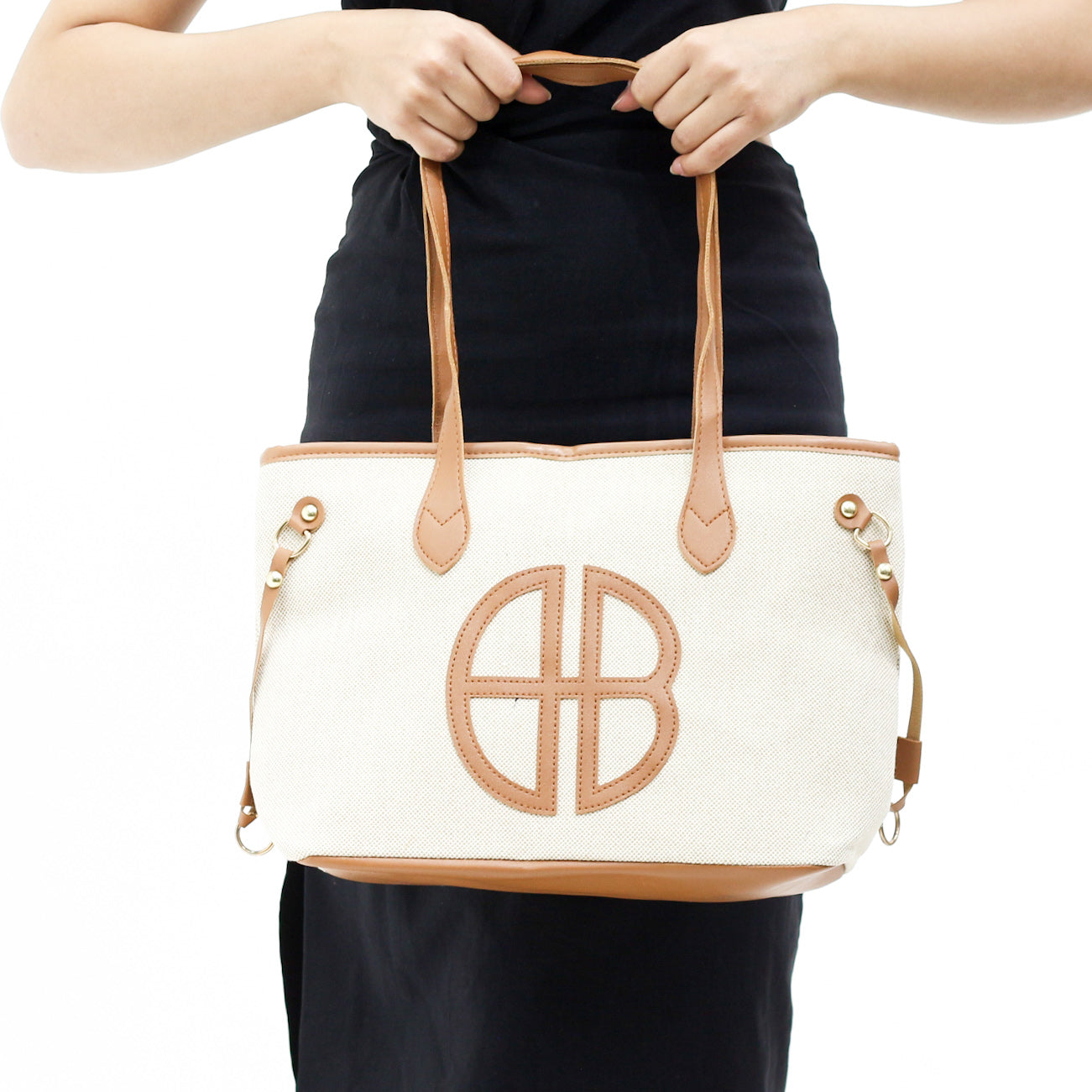 Medisa classic handbag with leather details