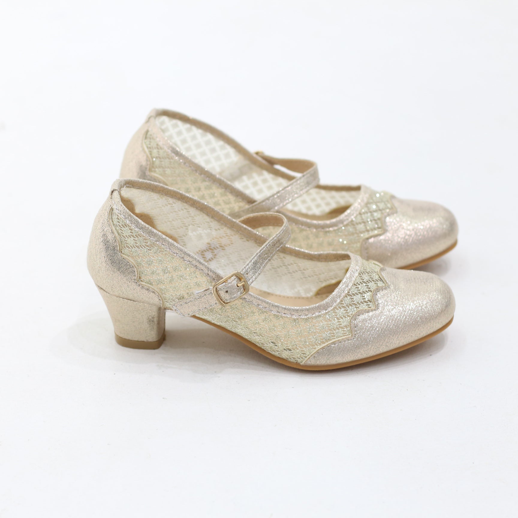 Song elegant shimmer strap girl pumps