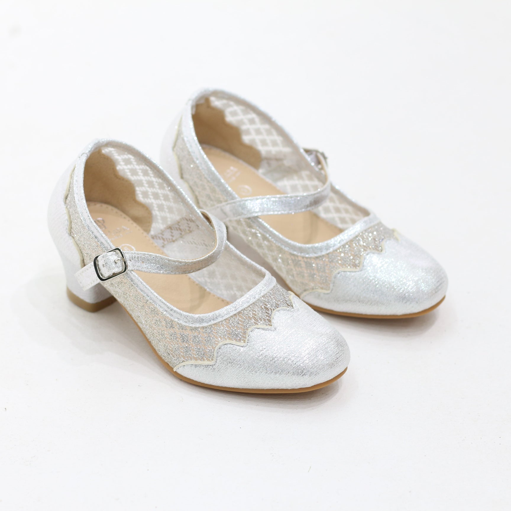 Song elegant shimmer strap girl pumps