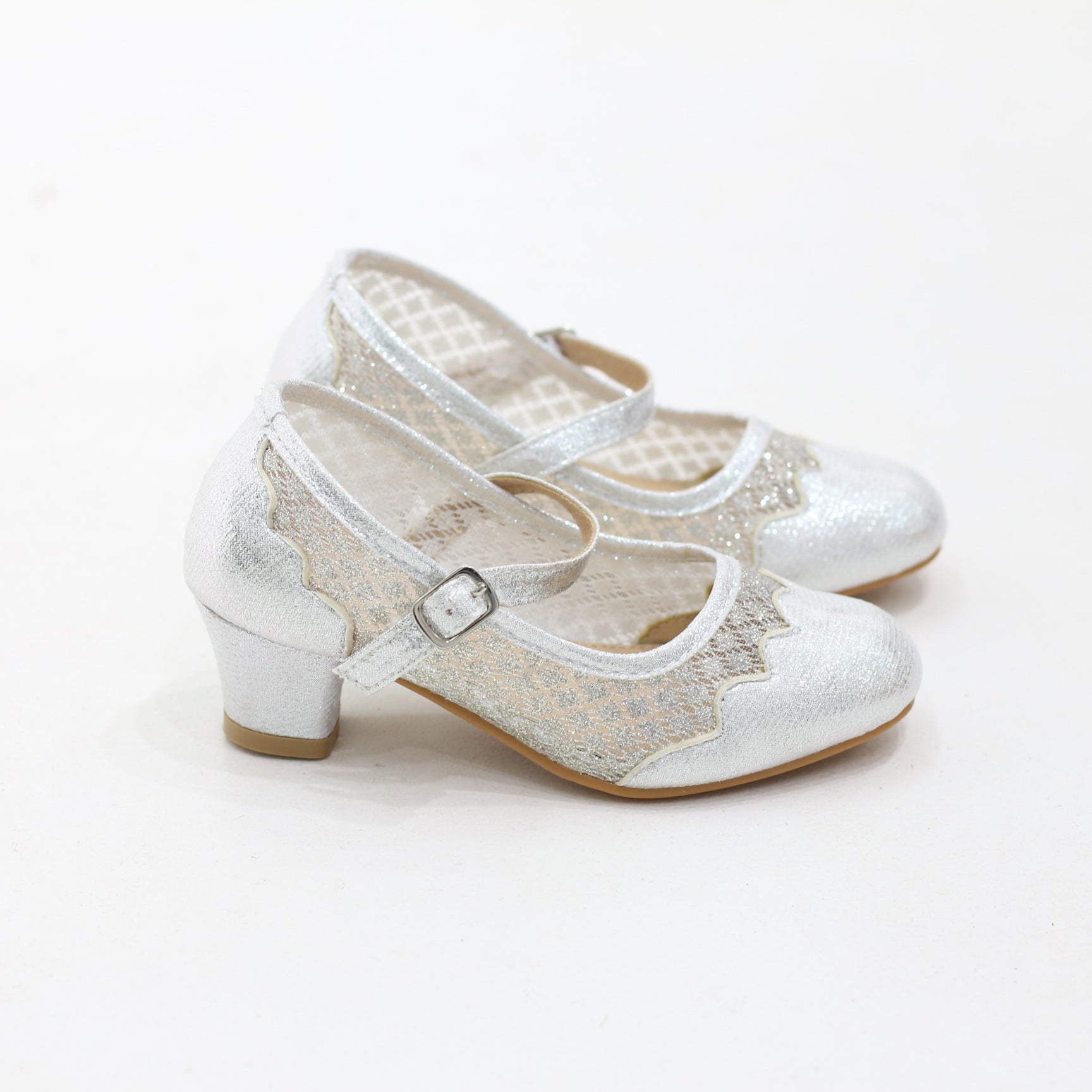 Song elegant shimmer strap girl pumps