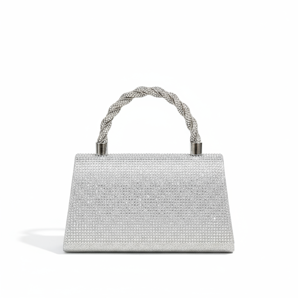 Anatase structured top-handle evening clutch bag