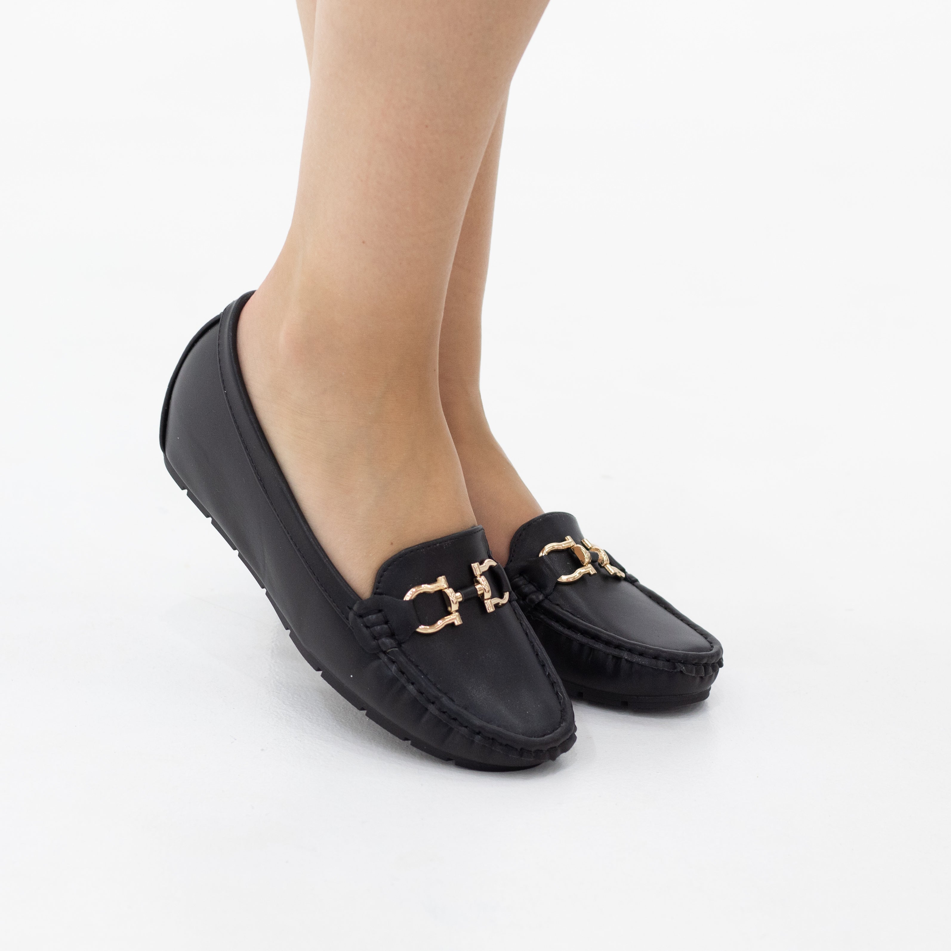 Rosel comfort 3.5cm wedge moc with a twist of gold detailed trim