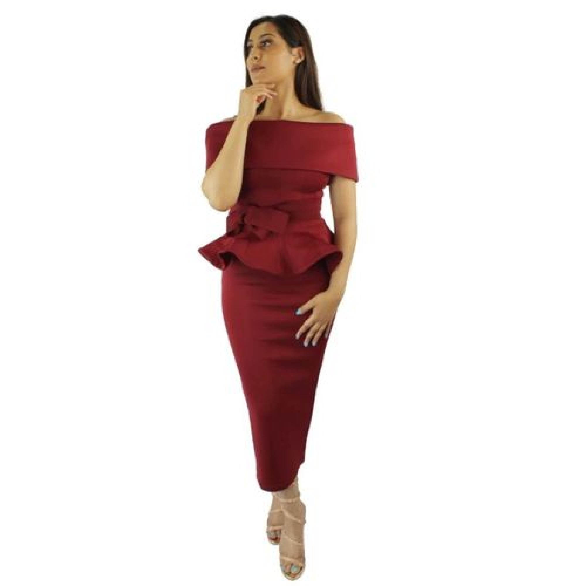 Lora bodycon 2 piece burgandy