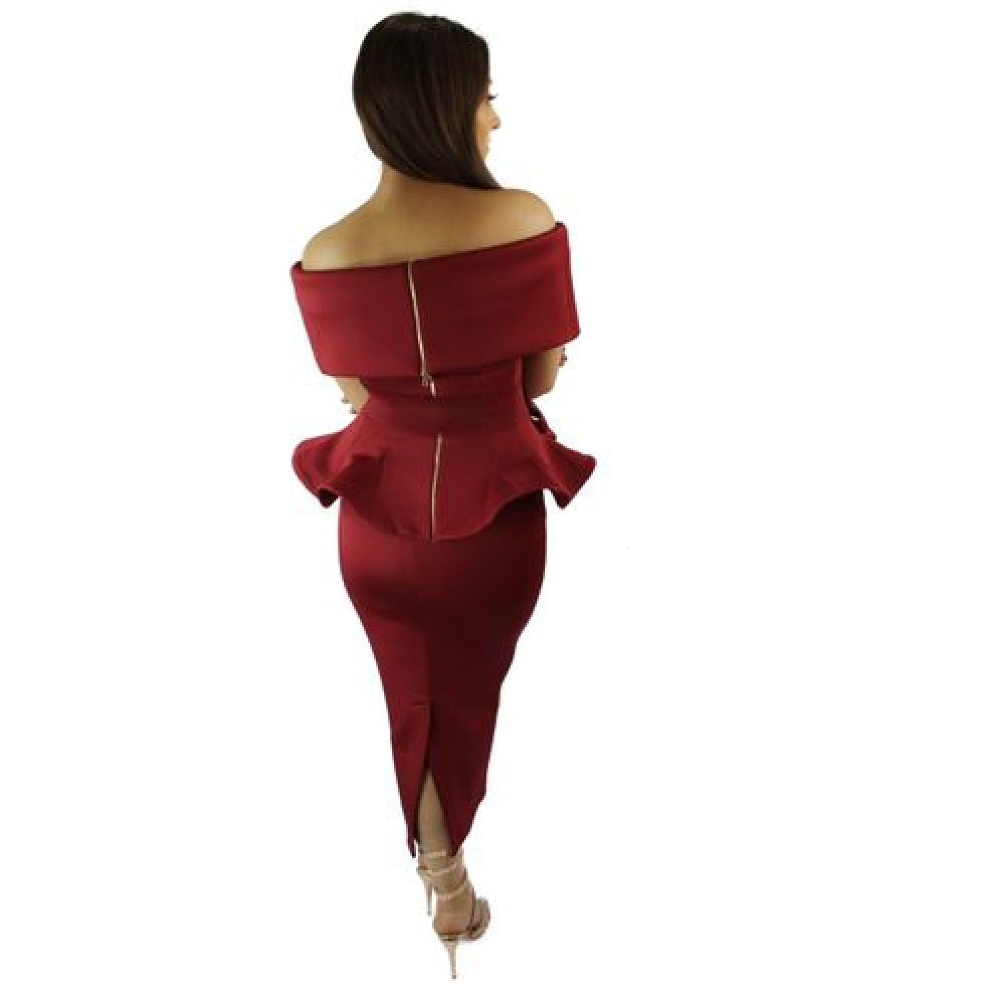 Lora bodycon 2 piece burgandy