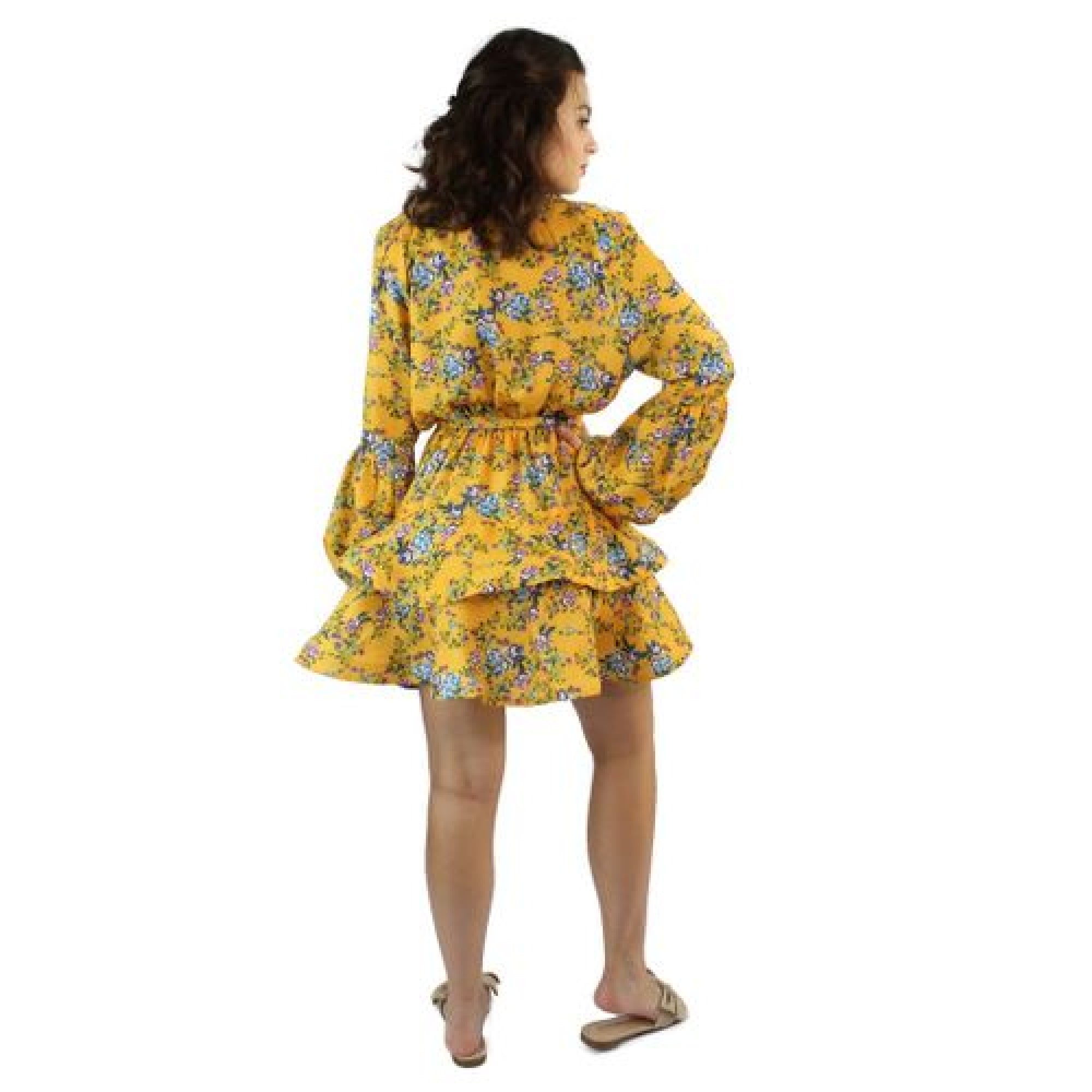 Mara designer runway floral print mini cool yellow