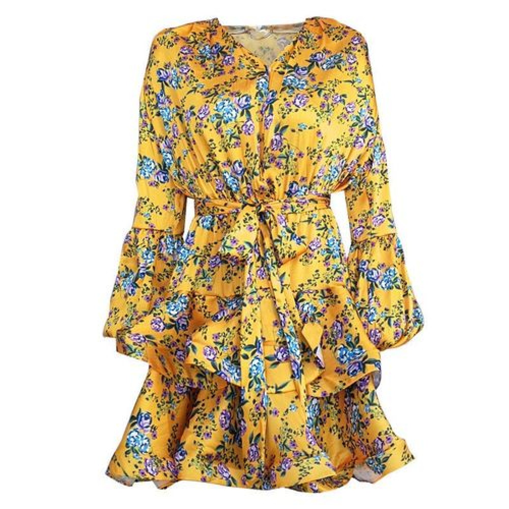 Mara designer runway floral print mini cool yellow