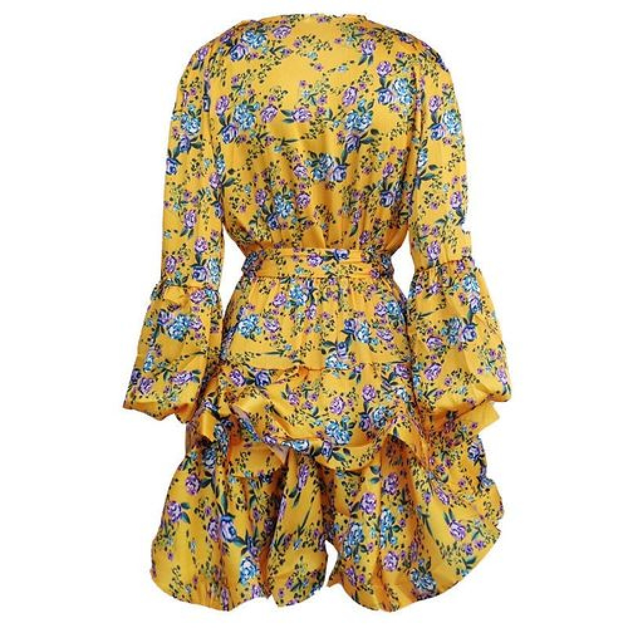 Mara designer runway floral print mini cool yellow