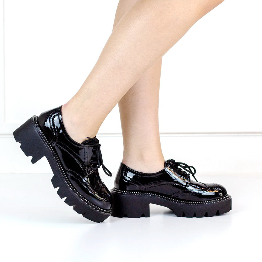 Bongi laceup brougue chuncky black