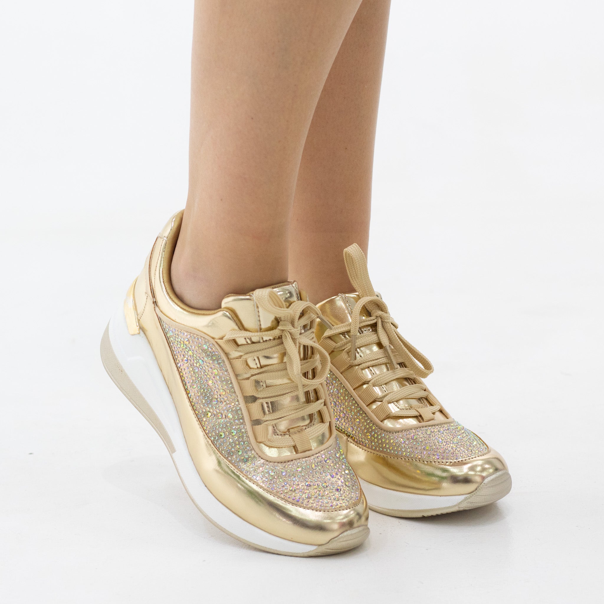 Aline diamante embellished lace-up sneaker