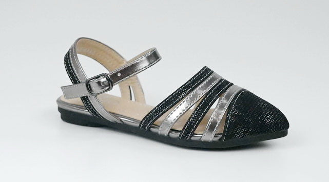 Cara infants girls strippy sandals pewter