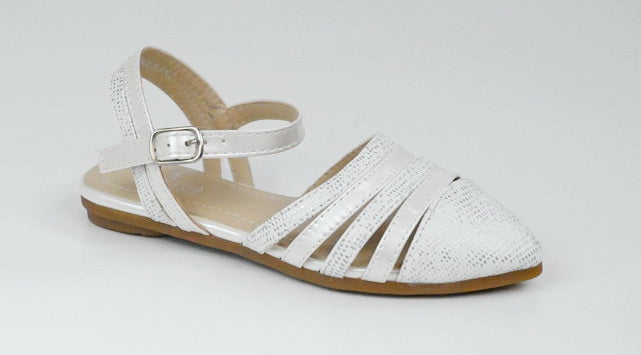 Cara infants girls strippy sandals white