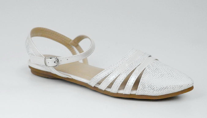 Cara girls strippy sandals white