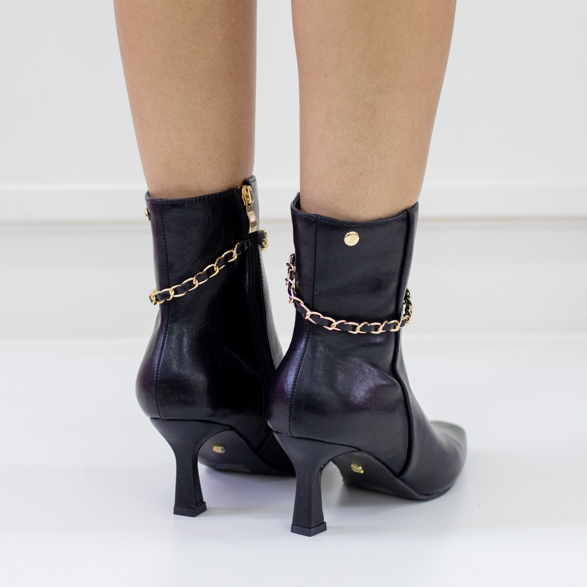 Preview 7cm heel faux leather pu ankle boot black