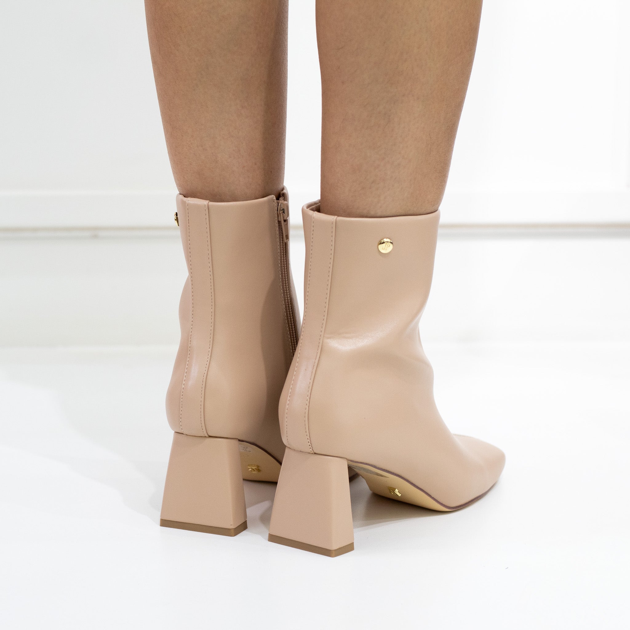 Nude 6.5cm heel square toe croc ankle boot filter