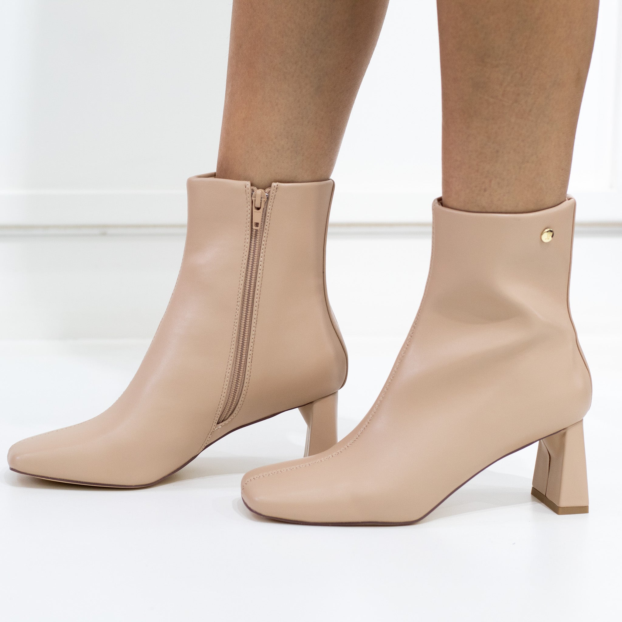 Nude 6.5cm heel square toe croc ankle boot filter